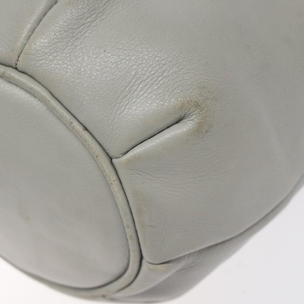 Authentic CELINE Shoulder Bag Leather Light Blue Gold - Picture 7 of 16